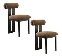 Wooden Dining Chair Set, Upholstered Kitchen Chairs, Solid Wood Legs, Perfect for Restaurants, Study Rooms, Living Rooms (Black & Beige, 1 Piece)