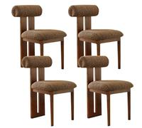 Wooden Dining Chair Set, Upholstered Kitchen Chairs with Solid Wood Legs, Perfect for Restaurants, Study Rooms, Living Rooms (Black & Beige, 1 Piece)