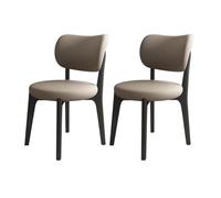 Wooden Dining Chair Set with Faux Leather Upholstery & Round Cushions Perfect for Kitchen Dining Room Living Room Bedroom and Office Decor.