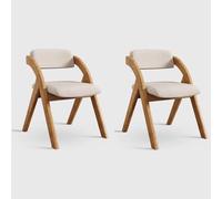 Wooden Dining Chairs, Folding Chairs with Soft Cushions, Office Chairs, Stools, Portable Non Installation Folding Dining Chairs for Living Rooms and Kitchens, Wood color-2PCS