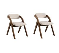 Wooden Dining Chairs, Folding Chairs with Soft Cushions, Office Chairs, Stools, Portable Non Installation Folding Dining Chairs for Living Rooms and Kitchens,Walnut color-2PCS