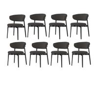 Wooden Dining Chairs Modern Linen Upholstered Kitchen Chairs with Back and Wood Frame Farmhouse Dining Room Chair for Kitchen Living Waiting Room B,8PCS