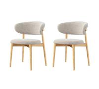 Wooden Dining Chairs Modern Linen Upholstered Kitchen Chairs with Back and Wood Frame Farmhouse Dining Room Chair for Kitchen Living Waiting Room C,2PCS