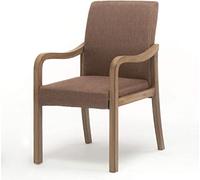 Wooden Dining Chairs with Arm, Contemporary Fabric Upholstered Leisure Guest Reception Chair