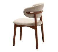 Wooden Dining Chairs with Upholstered Seat Curved Backrest Armless Accent Chairs for Living Room Set of 1 Modern Home Decor Comfortable & Stylish Seating