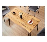 Wooden Dining Table With Metal Hairpin Legs for Dining Room