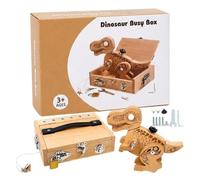Wooden Dinosaur Puzzle, Building Blocks Fine Motor Toy, 8.7x6.3in | Colorful Prehistoric Animal Shapes, Hands On Learning Playset For Early Shape Recognition, Hand Eye Coordination And Home