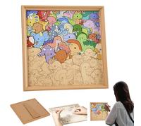 Wooden Dinosaur Puzzle, Coloring Wooden Educational Toys, Animal Jigsaw Puzzles with Photo Frame, Suitable for Kids Boys Girls & Home Travel Bedroom Playroom Classroom Birthday Holiday-Dinosaur