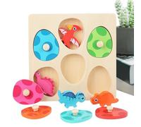 Wooden Dinosaur Puzzles - Educational Bricks Game,Color Sorting Matching Dinosaur Toys,for Kids Students School Home Playroom Kindergarten Travel