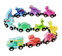 Wooden Dinosaur Train Set,11PCS Magnetic Number Twelve Zodiac Train Toy,Montessori Toys,Preschool Learning Educational for 1-4 Years And Over Old kids,Birthday Gift Boys,Girls (Dinosaur Train)