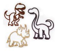 Wooden Dinosaur Wall Art Set - 3 Piece Dinosaur Bedroom Accessories for Newborn Baby, Fun Wall Stickers for Nursery Decor