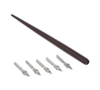 Wooden Dip Pen Holder with 5 Nibs Gift Set Art Elegant Gift Accessories for Writing Drawing Painting Picture Supplies Calligraphy Dip Pen
