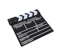 Wooden Director Scene Clapperboard TV Movie Clapper Board Cut Prop with Adjusted Sticks, Handmade Wood Desktop Blackboard for Advertisement, Cosplay Home Decoration