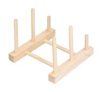 Wooden Dish Drying Rack, Bamboo Plate Rack Stand Pot Lid Holder, Kitchen Cabinet Organizer for Cup, Cutting Board, Bowl, Pot Lid, Drying Rack and More, Saving Storage