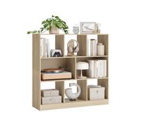 Wooden Display Bookcase, Beige