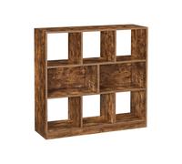 Wooden Display Bookcase, Rustic Brown