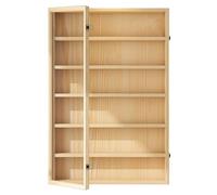 Wooden Display Cabinet - Multi-Layer Showcase for Collectibles Toys & Figures - Wall-Mounted Storage Shelf for Living Room Bedroom Office & Playroom (3/4/5/6/7/8 Layers)