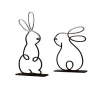 Wooden Display Rack with Rabbit Pattern Black Decoration Figure-#90