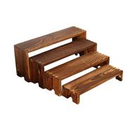 Wooden Display Riser Stand - 3 Tier Rack Organizer For Countertop Table | Farmhouse Risers Set For Food Dessert Candle Cologne | Decorative Shelf For Wedding Party Kitchen Bathroom Décor