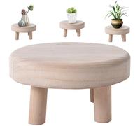Wooden Display Stand, 20cm/7.9inch Small Round Plant Stand, 3.9inch Tall Wood Plant Stool, Wood Pedestal Stand for Counter, Indoor Plants, Dessert