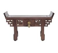 Wooden Display Stand Chinese Style Pedestal for Teapots Figurines Tabletop | Coffee Finish, Polished Smooth Surface, Protects Tabletops, Stable Placement, Chic Rustic Décor for Collectors and Plant