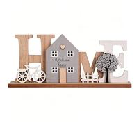 Wooden Display Stand Home Decoration, Lettering Home Sign Ornaments for Living Room, Rustic Homes Accessories with Welcome Homes for Window Sill, Hallway, Bedroom, Housewarming & Newlywed Gifts