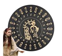 Wooden Divination Runes - Witch Craft Set 25 Pieces, Wood Engraved Symbols, Decorative Craft Tools, Complete Disc And Guide | Meditation Spell Casting, Divinatio