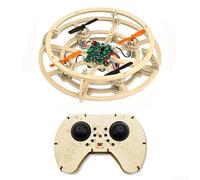 Wooden DIY Drones Kit Featuring Smart Hover, One-Key Takeoff Landing, 3 Adjustable Speeds, Vibrant LED Lights, Lightweight RC Quadcopter for Indoor Outdoor Fun