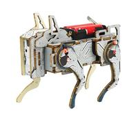 Wooden DIY Voice Control Mechanical Dog Science Experiments Kit for Kids - STEM Educational Robotics Project, Build Your Own Walking Robot Dog Science Kits for Boys & Girls Ages 8-14 Classroom & Home