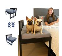 Wooden Dog Bed Frame with Adjustable Legs & Mattress Included - Bedside Pet Cosleeper - Sleeping Extender for Dogs Next to You, Pet Bed with Cushion Included, for Small, Medium & Large Breeds