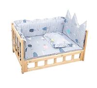 Wooden Dog Bed with Removable and Washable Mattress - Comfortable and Easy to Maintain for Dogs of All SizesM 75×50cm B