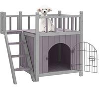 Wooden Dog/Cat House Outdoor and Indoor,Feral Pet Houses with Stairs for Dogs Insulated