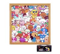 Wooden Dog Coloring Puzzle | DIY Dog Jigsaw Coloring Learning Toy | Funny Puppy Outline Frame Jigsaw with Markers | Adorable Animal Painting Puzzle Educational Toys for Dogs Lovers Gift