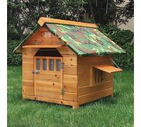 Wooden Dog House Dog Cage Dog Cat Kennel Weatherproof Breathable Pet House Easy Assemble with Sun Visor - for Small & Medium & Large Dogs Cat Bunny (Size : S)