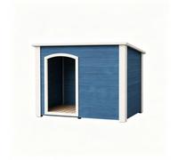 Wooden Dog Kennel with Metal Frame, Raised Base, Outdoor Shelter for Garden | Raised Floor, Flat Roof Design, Weatherproof Shelter, 113 x 81 x 79 cm, Multiple Colour Options