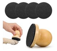 Wooden Dog Nail File Scratch Pad with 4 Replaceable Sandpaper Sheets | Pet Nail File Board For Dogs & Cats Claws Silent Grooming Tool For Gentle Claw Care Gentle Filing Without Noise