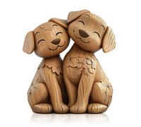 Wooden Dog Ornaments, 2D Natural Wood Color Animal Patterns Desktop Decor Ornament, Whimsical Ornaments for Living Room Accessories, Shelves, Mantels & Entryway Table Decorations, Dog Gifts (C)