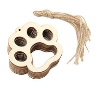 Wooden Dog PawShaped Ornaments 30Pcs Bearpawshape Unfinished Hanging Wood Dog Bone Pawprint Cutouts Wood Discs Ornament for Pet Theme Party Crafts Decoration