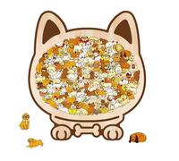 Wooden Dog Puzzle - Morandi Color Toy, 115 Piece Set | Brain Development Educational Activity Game Set, Handmade Animal Pattern Design, Cons