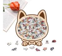 Wooden Dog Puzzle, Morandi Educational Game, 115 Piece Toy with Learning Function, Handmade Puzzle Material, Pet Decoration Accessory with Look