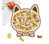 Wooden Dog Puzzle Set - 115 Piece Brain Game Toy, Morandi Color Educational Activity Kit, Interactive Thinking Challenge Puzzle | Cognitive Development for Children Family Travel Beach Car Leisure Fun