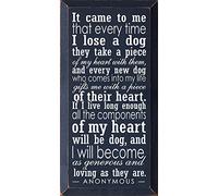 Wooden Dog Sign - It Came to Me That Every Time I Lose a Dog... (Blue)