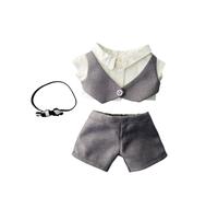 Wooden Doll Bed Matching Doll Clothes Gives Dolls Infinite Charm, Suitable for Various Festivals Parties, Dolls Their Style Their Personality Full to the Miniature Dollhouse (Grey, 8 cm)
