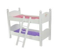 Olivia's Little World 18 in. Doll Wooden Convertible Bunk Bed Stacked on Top or Unstacked as Two Single Beds, Gray and Pink and Purple