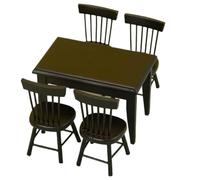 Wooden Dollhouse Furniture Set, 5PCS/Set 1 12 Scale Dollhouse Furniture Includes 1 Chair and 4 Table, DIY Miniature for Doll House Dining RoomWooden