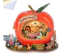 Wooden Dollhouse Kit, Creative Shelf Decoration, DIY Dollhouse Kit with LED Lighting, 3D Model, Creative Gifts for Friends and Family (MX)