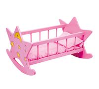 Wooden Doll's Bed Cradle Star Pink Small Foot