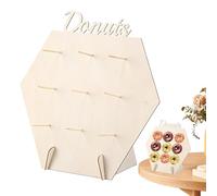 Wooden Donut Stand, Doughnut Holder, Wood Donut Board, Donuts Wall Stand, Dessert Display Rack Parties Supplies for Wedding, Birthday