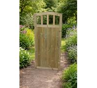 Wooden Doom Top TVG Garden Gate Pedestrian Gate Wooden Pressure Treated 6ft 180cm, (180cm High x 90cm Wide x 5cm Deep)