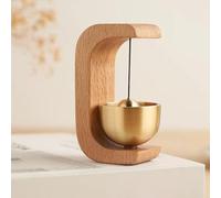 Wooden Door Chime, Shop Door Entry Chime Brass, Magnetic Decorative Loud Door Bell, Wooden Doorbell with Self-Adhesive, Wall Hanging Shopkeepers Door Chimes